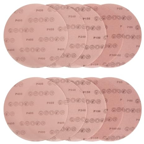 Kcmell 10 PCS 225mm Mesh Sanding Discs Hook & Loop 80/100/150/240/400 Grit, 9 Inch Dust Free Round Mesh Sanding Discs Pads Anti-Clogging Grinding Polishing Sanding Pads for Wood, Paint and Furniture
