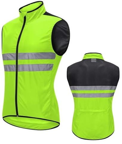 Jarade High Visibility Vest Cycling Vest Men Women Reflective Hi Vis Cycling Gilet with Pocket Breathable Running Vest Lightweight Windproof MTB Bike Vest Sleeveless Jacket Summer