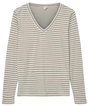 Vero Moda VMVICKY L/S V-Neck Top JRS BTQ, Abedul/Rayas: Navy Blazer y Lurex, M