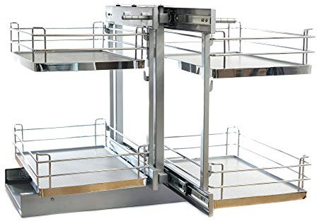 TMY Schrank Küchen Organizer Ausziehbare Schublade Küche in Eckschrank | Teleskopschublade in Küchenschränke 75 x 50 x 65 cm | Küchenorganizer für Küchenmöbel max. 12,5 kg auf Regal