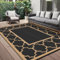 GENIMO Outdoor Teppich Wetterfest 275x365cm, Waschbarer Picknickdecke Wendbar UV-bestandig Plastik-Strohhalm Mattee, Außenteppich für Wohnmobil, Deck, Hinterhof, Garten, Balkon, Pool, Schwarz & Braun
