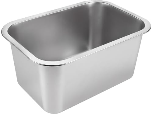 M.J COMFY-LIFE 10 Litre Washing Up Bowl Stainless Steel Large Square Kitchen Container Versatile Sink Washing Basin Mixing Bowl (M)
