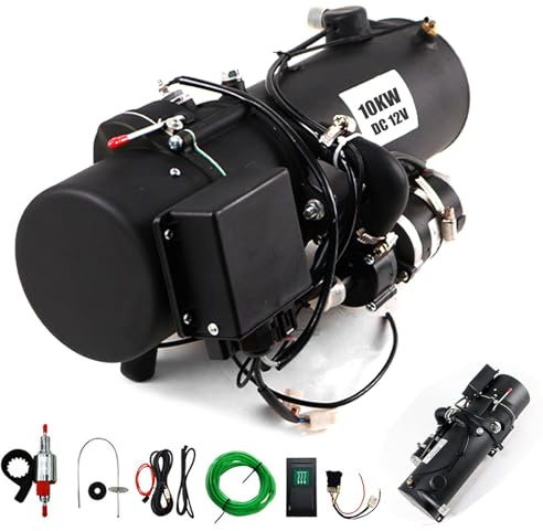 Aisny Chauffage Diesel 10KW, 12V Chauffage de Stationnement Diesel pour Voiture Chauffe Eau pour Camping-Cars Caravanes Bateaux Bus