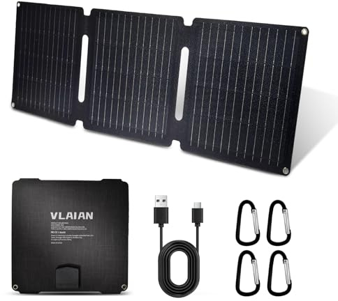 30W Portable Solar Panel,Foldable Solar Panels Charger for Camping Hiking Outdoor,IP65 ETFE Waterproof Panel Solar Kit with 3 Transfer Conectors,DC/Type-C/USB/QC3.0 Output