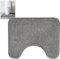 hioseyre Toilet Mat, Non Slip Extra Soft Bathroom Pedestal Mat, Microfiber Fluffy Shaggy Toilet Rug, Machine-Washable Quick Dry Bath Mat for Bathroom, U-shape Thick Toilet Rug, 50x40cm(Grey)