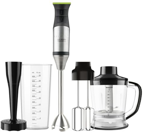Taurus – Batidora Bapi 1500 Premium XL Fullset | 1500W | 20 Velocidades + Turbo | Cuchillas y Varilla Inox | Ergonómica | Montaje fácil | Antisalpicaduras | Accesorios | Negro