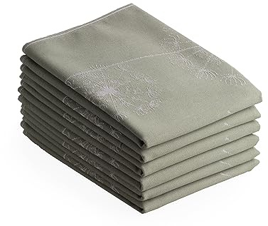 DoubleDry Geschirrtücher Baumwolle - 6-teilig - 50x70cm - Oeko-Tex Zertifiziert - Hochwertige Geschirrhandtücher - Pusteblume, Grün