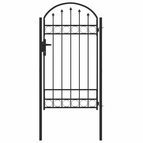 vidaXL Fence Gate Gray 39.4x 68.9 Powder-Coated Steel,