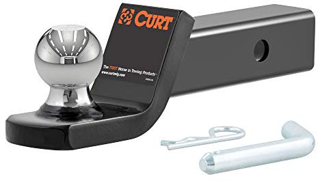 CURT 45134 Fusion Trailer Hitch Mount with 2-Inch Ball & Pin, Fits 2-In Receiver, 7,500 lbs, 2 Drop