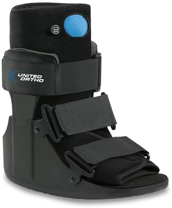 United Ortho USA14115 Short Air Cam Walker Fracture Boot, Medium, Black