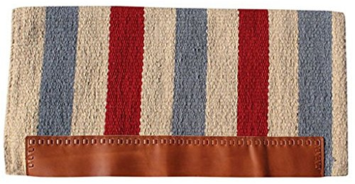 Professional's Choice Casa Zia Navajo Saddle Blanket | 100% Wool | Double Fold Design | Gray & Crimson Red