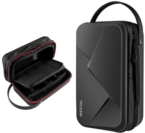 TELESIN Custodia da Trasporto Grande per GoPro Hero 13 12 11 10 9 8 7 6 Max Mini, DJI Osmo Action 4/3, Insta 360 X4 X3, Borsa da Viaggio Protettiva per Accessori Action Camera (Capacità Aumentata)