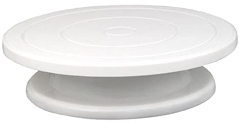 Generic 11 Inch Rotating Cake Turntable Cake Stand for Cake Decorations, Pastries, Cupcakes, White