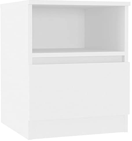 vidaXL Nachttisch 1 Schublade 1 Ablage Nachtschrank Nachtkommode Nachtkonsole Schlafzimmer Schrank Kommode Weiß 40x40x50cm Holzwerkstoff