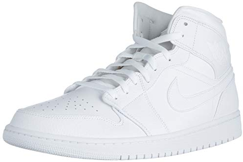 Jordan Air 1 Mid SE (GS) Unisex Kinder Schwarz/Weiß/Orange FB4417-016, Weiß, 45 EU