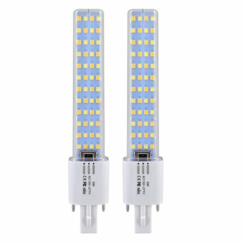 YinzPlus Bombillas LED g23 Temperatura de color ajustable 6,5 pulgadas Ra 90 6 Watt 600 Lúmenes Enchufar 2 Clavija PLS Lámpara G23 LED Bombilla 2 Pcs
