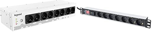 Legrand, 19 Rack PDU mit USV-Anlage, 800VA, 480W, 1-phasig, 230V mit 8-facher Schuko-Steckdosenleiste für 19-Zoll Racks oder Netzverteilerschränken & DIGITUS 19 Steckdosenleiste - 7 Abgriffe
