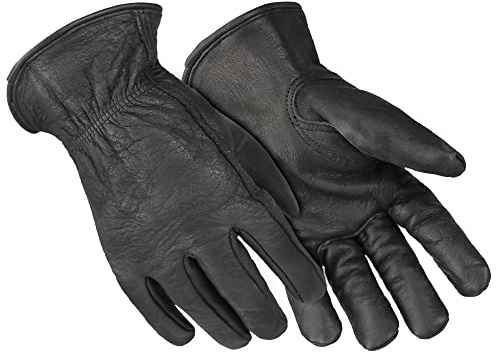 Aolity Guantes de Invierno Guantes de Trabajo Negros Cuero de Vaca de Grano Jardinería Guante de Trabajo de Seguridad para Motocicletas Hombres y Mujeres