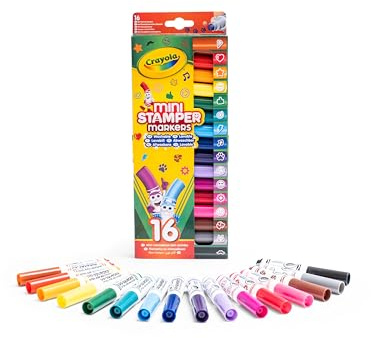 Crayola - 16 feutres lavables avec Pointe-Tampon Pip Squeaks, Couleurs Assorties, pour l'école et Les Loisirs, à partir de 3 Ans