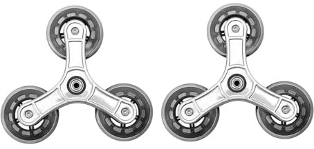 Harayaa Ruedas Triangulares de 2 Piezas Para Subir Escaleras - Almacén de Repuesto, Carro de Compras Plegables