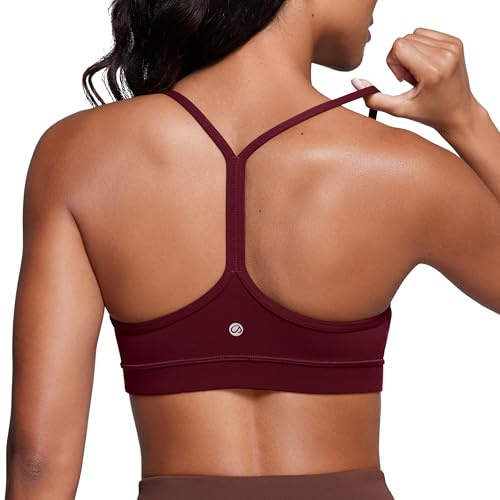 CRZ YOGA Butterluxe Y-rygg sport-BH:ar | Lätt stöd, Avtagbara kuddar, Yoga, Extremt mjuk, Rund halsringning, Spaghettiband, För kvinnor
