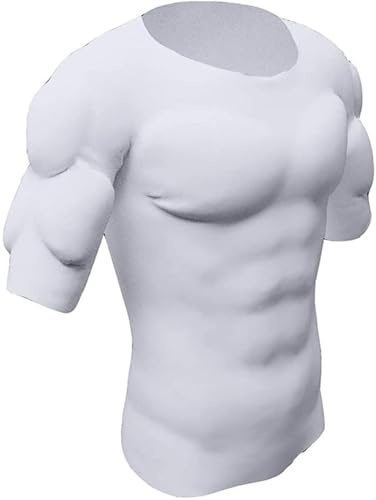 XUANFXPJ Mens Fake Abdomen Muscle T-Shirt False Muscle Chest Tops Shoulder Padded Breathable Invisible Abdominal Muscles Muscle Undershirt