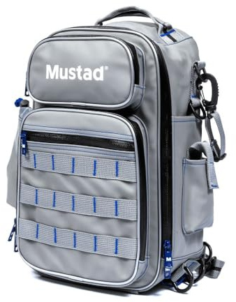 Mustad Game Time Sling Pack, zaino da pesca trasformabile, impermeabile, in poliestere, con apertura frontale, per 3600 scatole per tackle, multifunzione