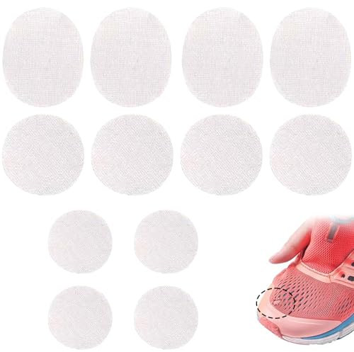 CENCERY 12 Pcs Schuh Mesh Repair Patch Reparatur Schuh Loch Prävention Patch Mesh Schuhe Loch Trainer Heel Repair Patch für die meisten Arten von Schuhen und Sitzen (weiß)