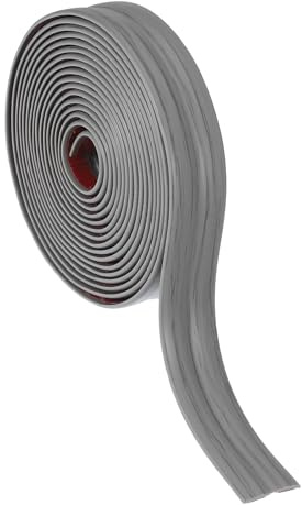 PATIKIL Protection d'angle mural 2 cm x 3 mètres, protection de bordure auto-adhésive pour mur flexible moulure de finition prédécoupée pour plafond plan de travail, grain de bois gris