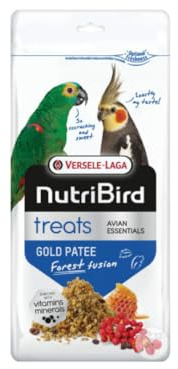 Versele-Laga NutriBird Treats Gold Patee Forest Fusion | 250 g | Livsmedelstillskott för stora parakiter | Fukt med 100% naturlig honung | Innehåller lysin och essentiellt metionin