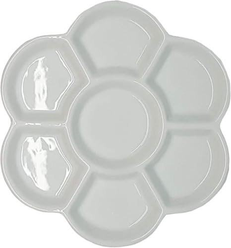 Tavolozza di pittura ad acquerello bianca tavolozza di colori ad acqua tavolozza lavabile in ceramica tavolozza di porcellana acquerello tavolozza per artisti acquerelli tavolozze e tavolozze tazze