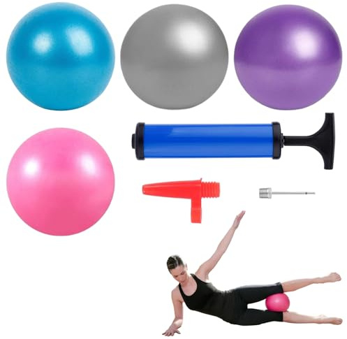 WYRGQIQN Ballons de Gymnastique Pilates 25?cm Lot de 4 Mini balles Fitness antidérapantes pour Yoga, renforcement Musculaire, Bureau ou Maison, avec Pompe Incluse