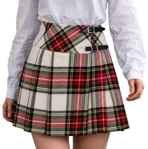 BRAW CLANS TARTANS Ladies Mini Kilt Skirt - Traditional Scottish Tartan Plaid Dress - Adjustable Straps - UK Sizes 6 to 26 - Black Watch, Royal Stewart & More