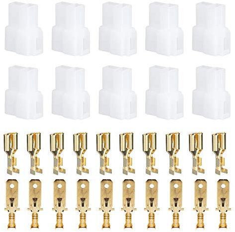 T-Type Power Plug, Radio Power Plug T-Type 2 Pin Power Plug Radio Cable Connectors Set Fit for FT-7800R FT-8800R FT-8900R