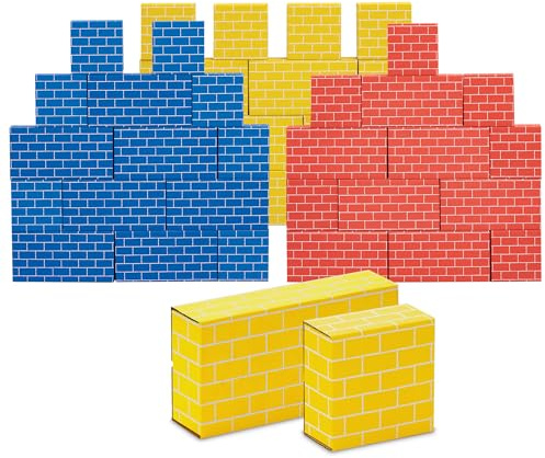 Bankers Box at Play Heavy Duty Jumbo Cardboard Building Blocks, 40 Pack, Large and Medium Toy Blocks for Kids and