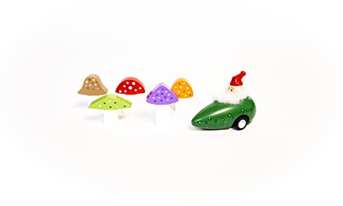 Jack Rabbit Creations Gnome & Mushroom Mini Bowling Game Wooden Indoor & Outdoor Toy for Kids- Wooden Skittles Set- Fun Montessori Game for Toddlers & Children