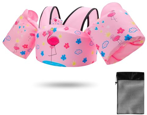 Kids Swim Vest for Children Learn Swimming Training,2024 Updated Toddler Floaties with Shoulder Harness Arm Wings for 22-66 lbs Boys/Girls Sea Beach Pool