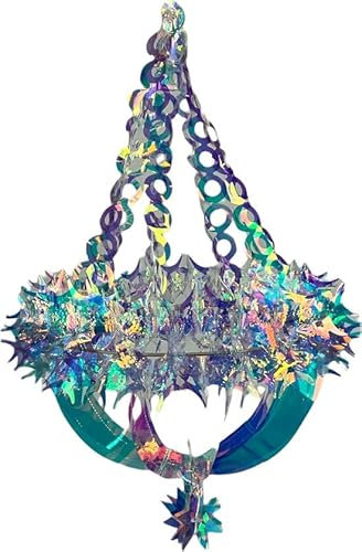 Araña - Decoración Del Techo - Colores Metálicos Arco Iris - Colgante Fiesta Fiesta - 68 x 35 cm - 4 Piezas