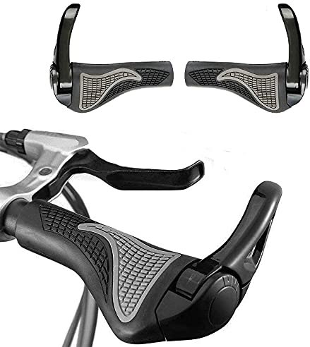Mesee Poignées de Guidon de Vélo Ergonomique, 1 Paire Poignées VTT Antidérapant en Caoutchouc et Aluminium Corne Grip de Vélo Poignée pour Bike Vélo VTT Bicyclette