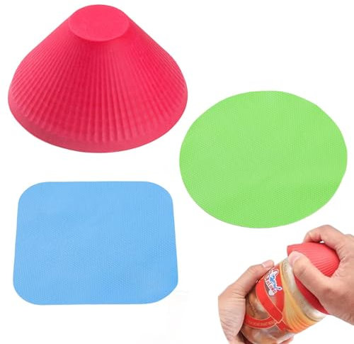 Abrebotellas de goma - Abrebotellas antideslizante, herramienta multifuncional para abrebotellas, herramienta de cocina, agarrador de goma para personas mayores, apto para la mayoría de