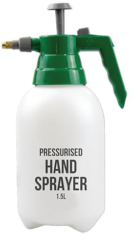 1.5L Pressurised Hand Sprayer - Pump Action Garden Pressure Washer with Lockable Trigger and Adjustable Nozzle
