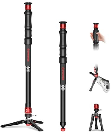 iFootage Monopiede Cobra 3 Strike A150S-, Base di Blocco a Pedale, Regolazione in Altezza in Un Solo Passaggio, Carico Utile Massimo 5 kg, 150 cm