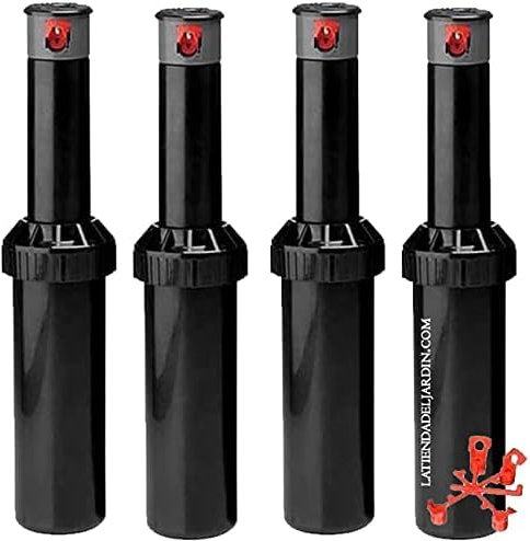 Set di 4 Irrigatore KRain Minipro 1/2'' | Portata da 5,1 a 9,1 m | Irrigatore regolabile professionale, nero