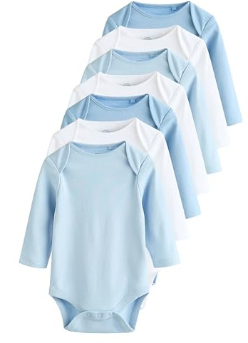 NEXT Bébé garçon Body à manches longues bébé, lot de 7 Bleu 3 Mois-6 Mois
