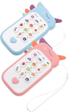 Milisten 2 Piezas Juguete Teléfono Niña con Música y Sonidos Claros Móvil Interactivo para Aprendizaje Divertido de Números y Letras Estimulación del Lenguaje y Desarrollo Infantil