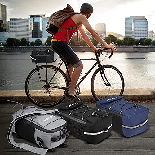 ZIXINNKC Bike Trunk Bag Insulated Cooler Bag for Cyclists Oxford Fabric (Grey)