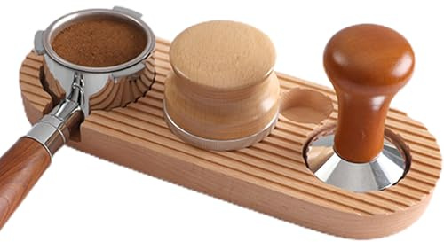 Porta-manomissione per caffè, stazione per manomissione per caffè espresso | Base per maniglia della macchina da,Stazione di pressatura del in legno, supporto per tappetino per manomission