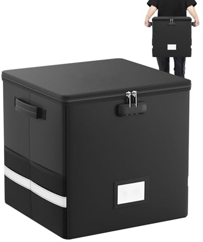 Boîte De Rangement De Disques – Rangement Ignifuge, Conteneur Mobile Étanche, Support D'archives | Organisateur De Papier De Protection Pour Photos De Classe, Documents, Livres, Magazines, Fournitures