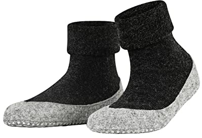 FALKE Cosyshoe W Hp lana puños en la suela 1 par, Calcetines para casa Mujer, Gris Anthracite Melange 3099, 37-38