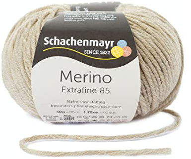 Schachenmayr Merino Extrafine 85 9807554-00206 beige meliert Handstrickgarn, Schurwolle
